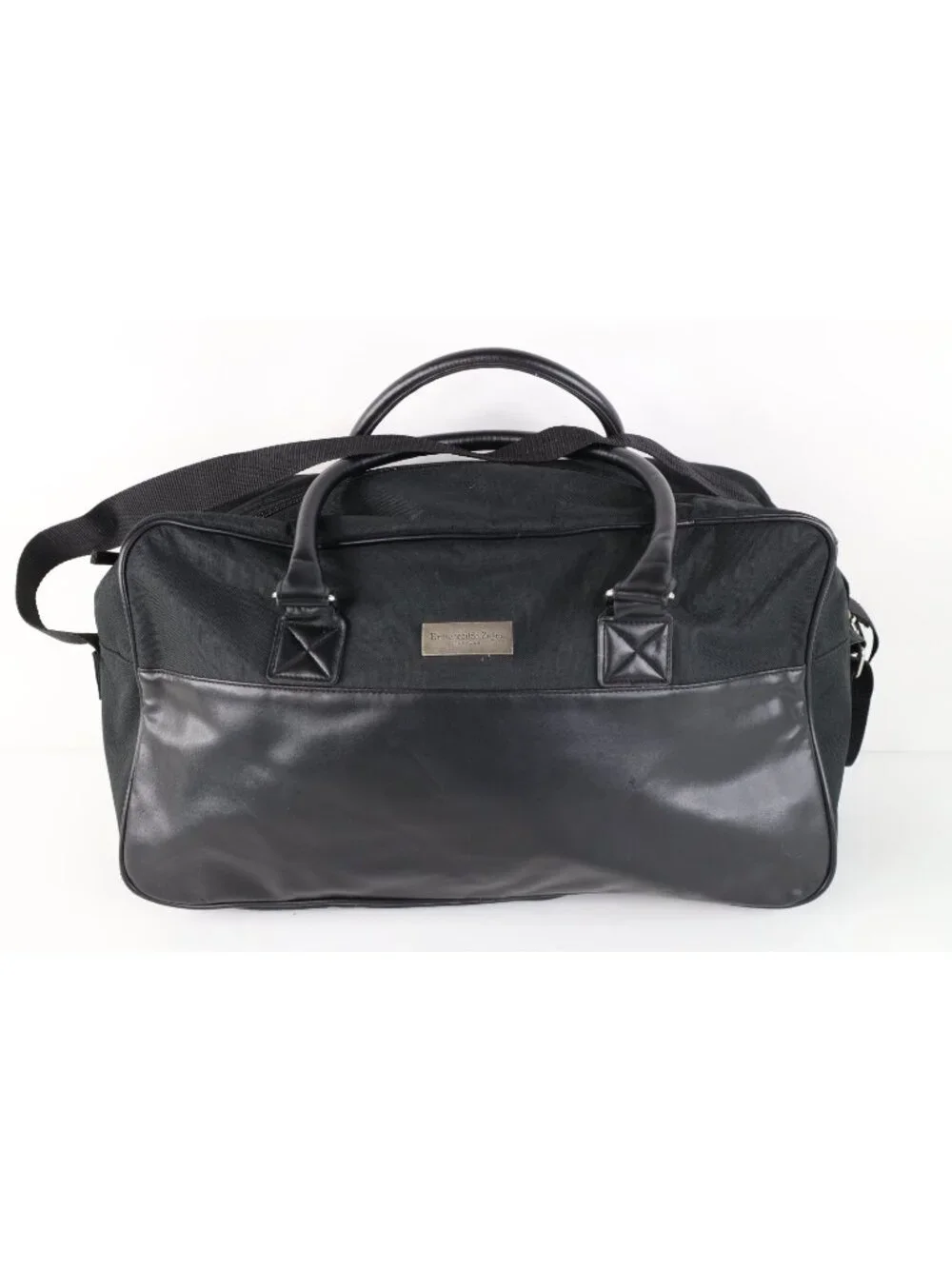 Ermenegildo Zegna Parfums Spell Out Handled Weekender Duffel Bag Carry On Black